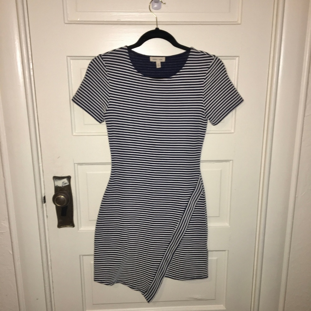 Striped Asymmetrical Bodycon Dress